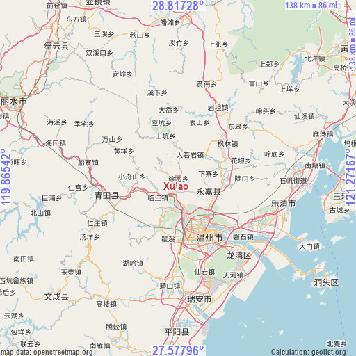 Xu’ao on map