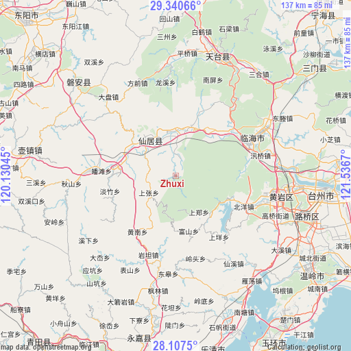 Zhuxi on map