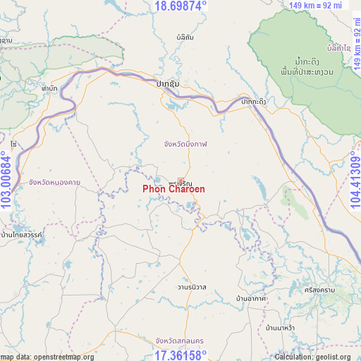 Phon Charoen on map