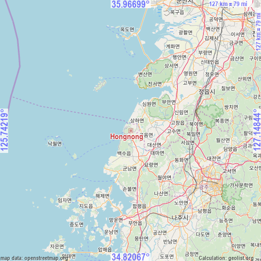 Hongnong on map