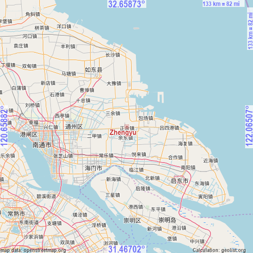 Zhengyu on map