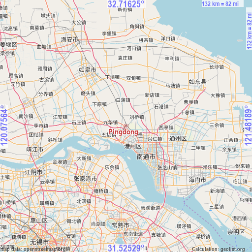 Pingdong on map