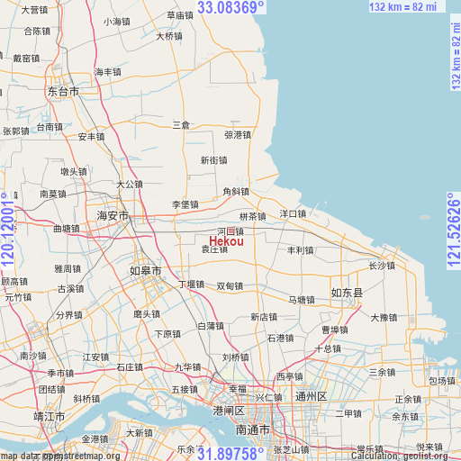 Hekou on map