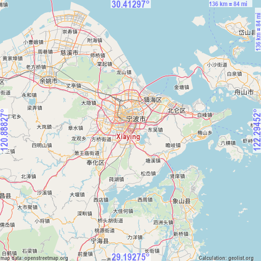 Xiaying on map