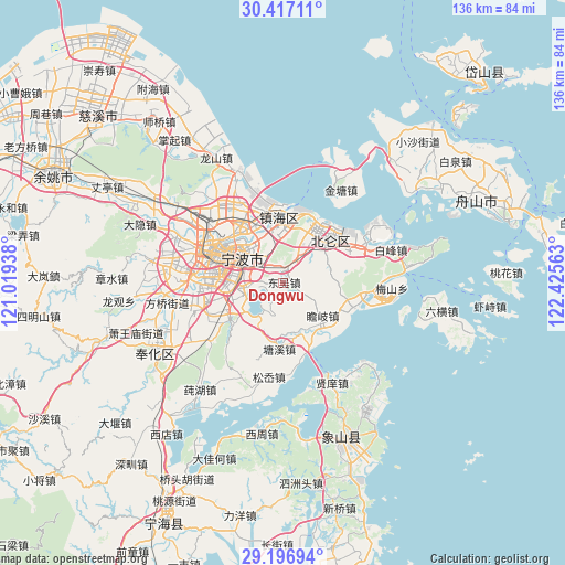 Dongwu on map