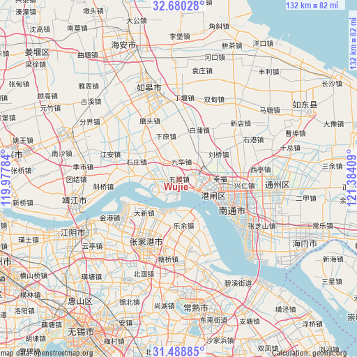 Wujie on map