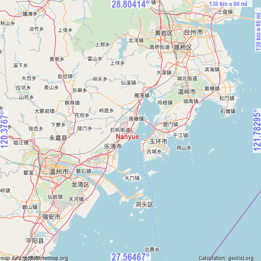 Nanyue on map