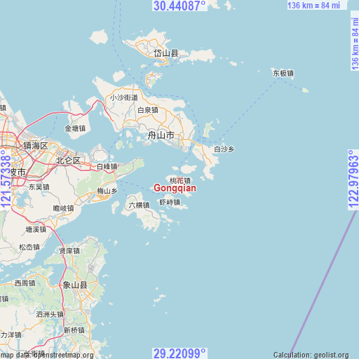 Gongqian on map
