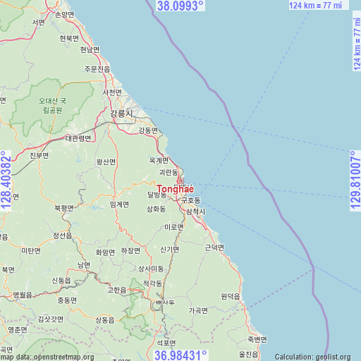 Tonghae on map