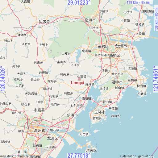 Longxi on map