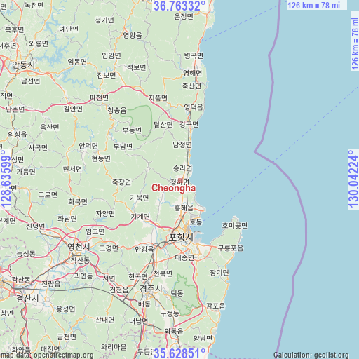 Cheongha on map