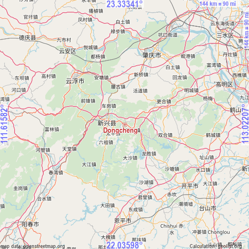 Dongcheng on map