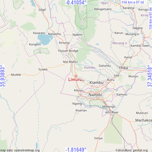 Limuru on map