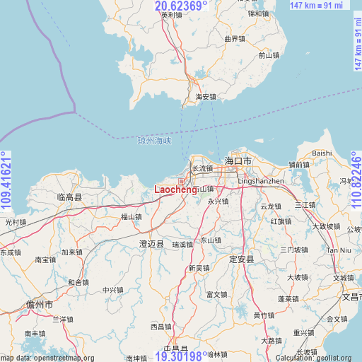 Laocheng on map