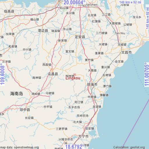 Lingkou on map