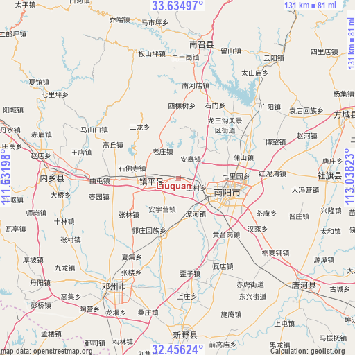 Liuquan on map