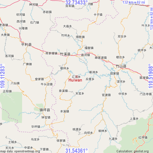 Huiwan on map