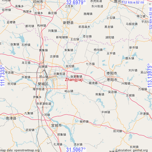 Zhangjiaji on map