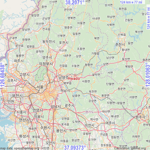Hwado on map