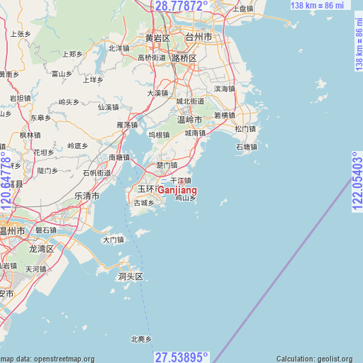 Ganjiang on map