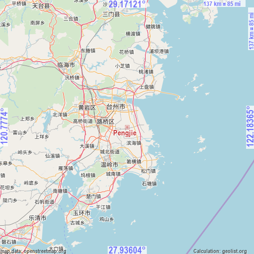 Pengjie on map