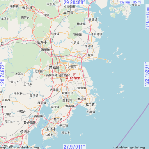 Xiachen on map