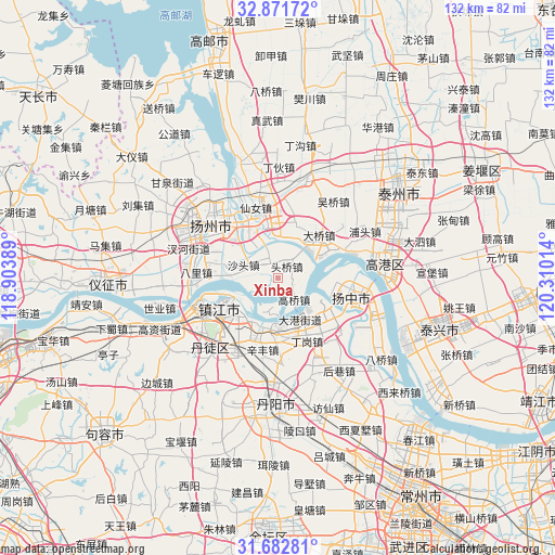 Xinba on map