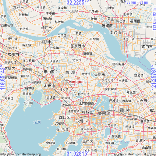 Yangjian on map