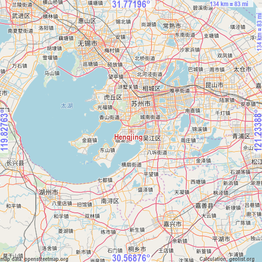 Hengjing on map