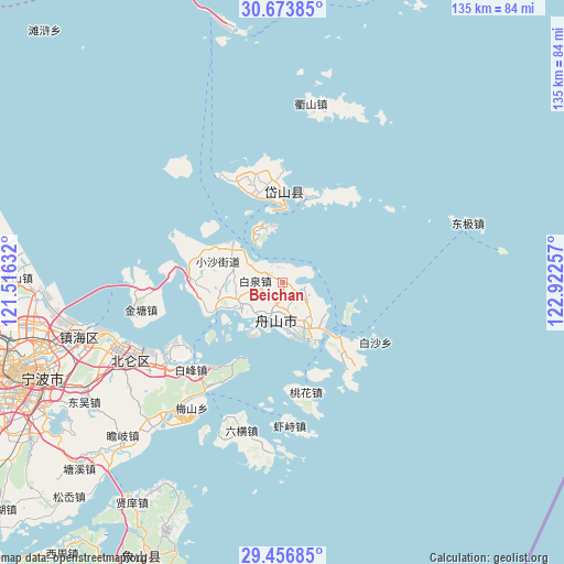 Beichan on map