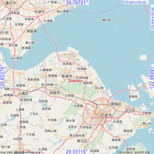 Qiaotou on map