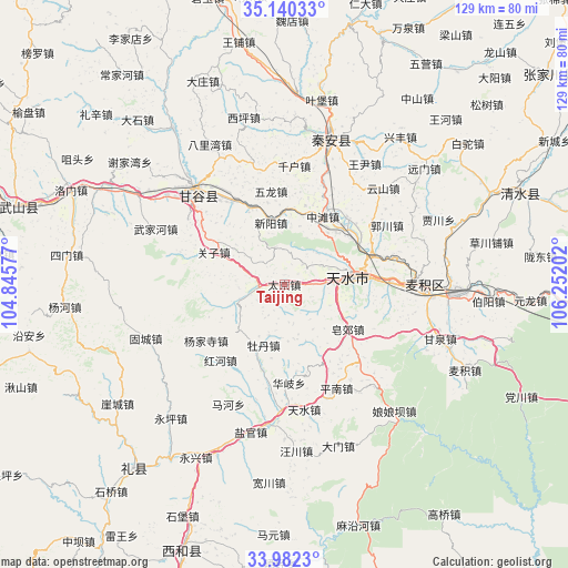 Taijing on map