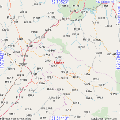 Bashan on map