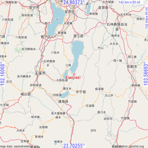 Xiaojiezi on map