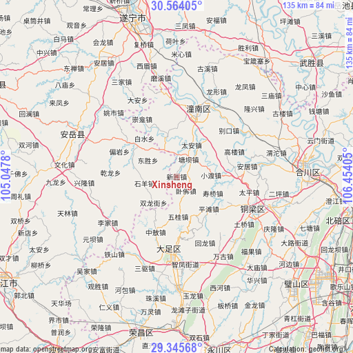 Xinsheng on map