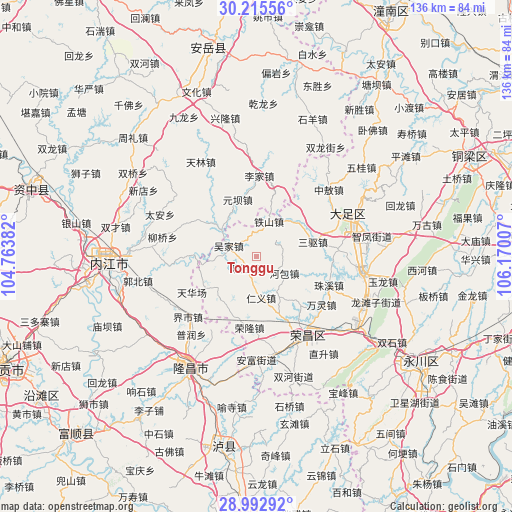 Tonggu on map