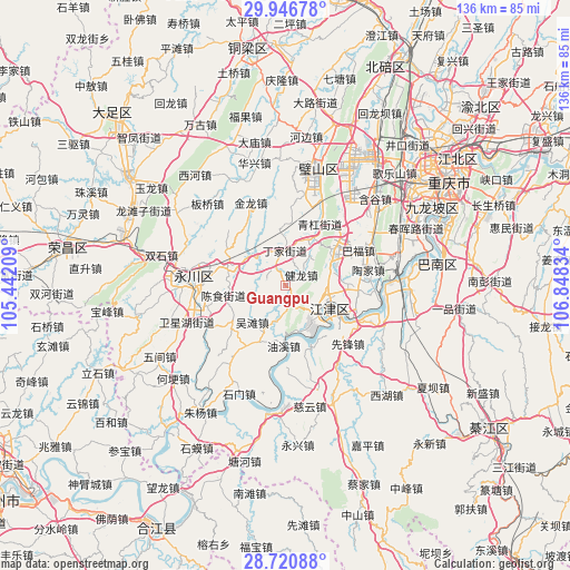 Guangpu on map