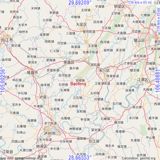 Baofeng on map