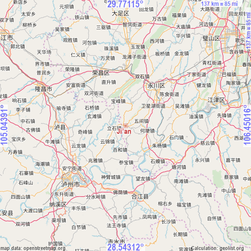 Ji’an on map