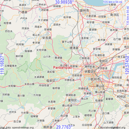 Panbanqiao on map