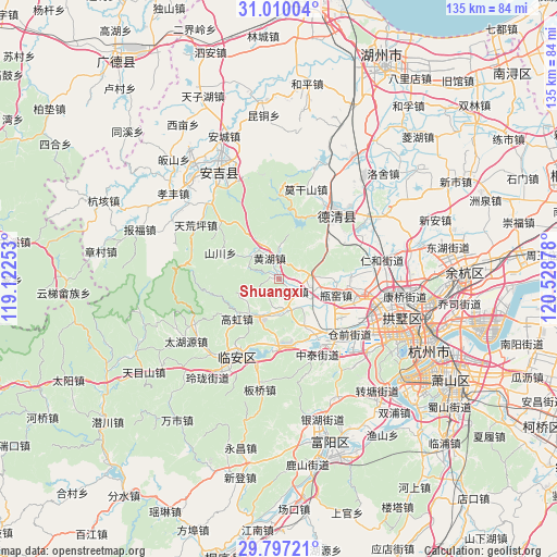 Shuangxi on map