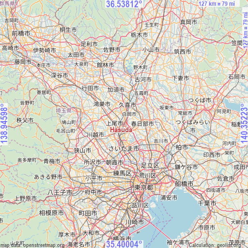 Hasuda on map