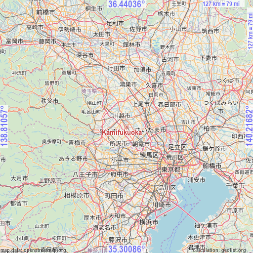 Kamifukuoka on map