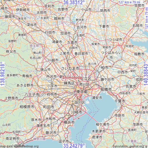Shimotoda on map
