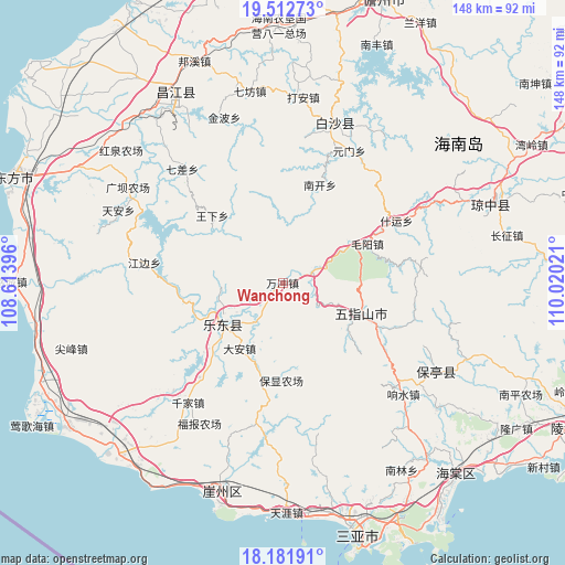 Wanchong on map