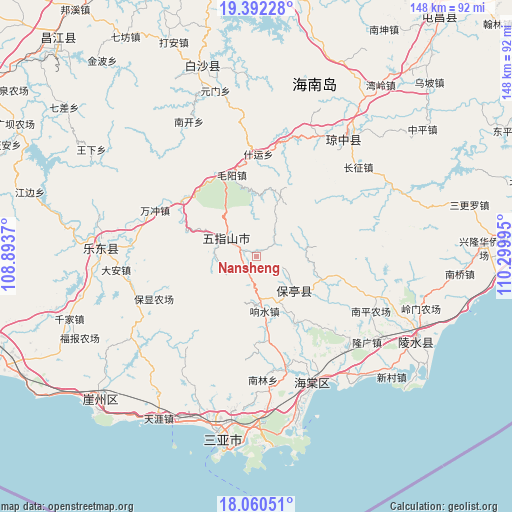 Nansheng on map