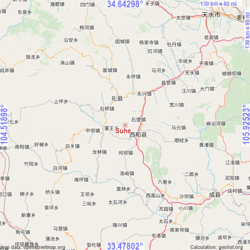 Suhe on map