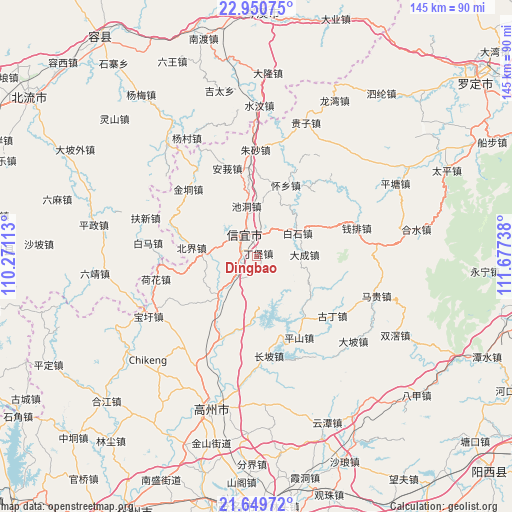 Dingbao on map