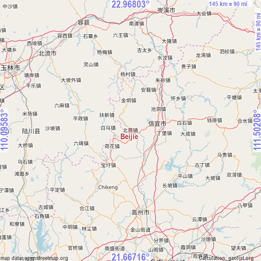 Beijie on map