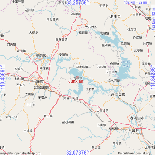 Junxian on map